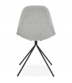 Chaise design gris clair en tissu et métal Dara