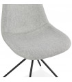 Chaise design gris clair en tissu et métal Dara