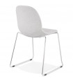 Chaise design gris clair en tissu et métal Meteora