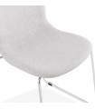 Chaise design gris clair en tissu et métal Meteora