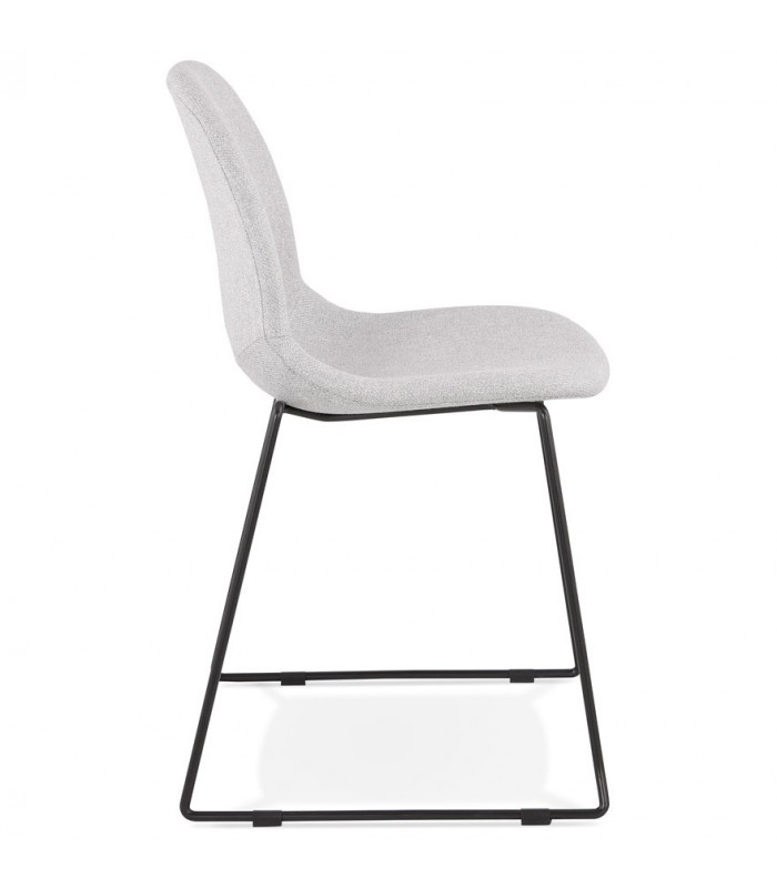 Chaise design gris clair en tissu et métal Meteora