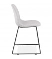 Chaise design gris clair en tissu et métal Meteora