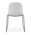 Chaise design gris clair en tissu et métal Meteora