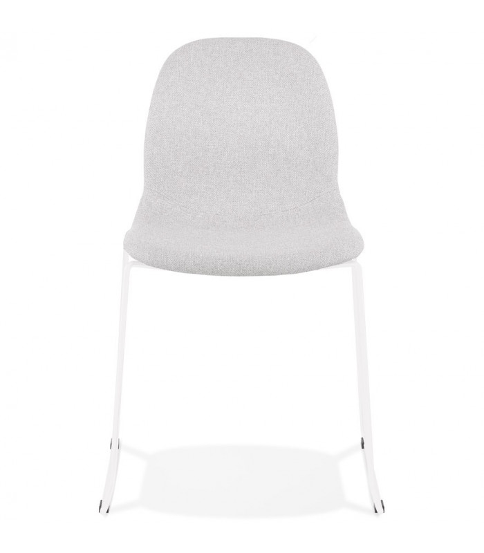 Chaise design gris clair en tissu et métal Meteora