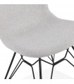 Chaise design gris clair en tissu et métal Kora