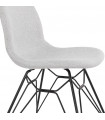 Chaise design gris clair en tissu et métal Kora
