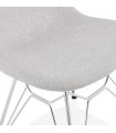 Chaise design gris clair en tissu et métal Kora
