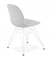Chaise design gris clair en tissu et métal Kora