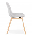 Chaise design gris clair en tissu et bois Bernice