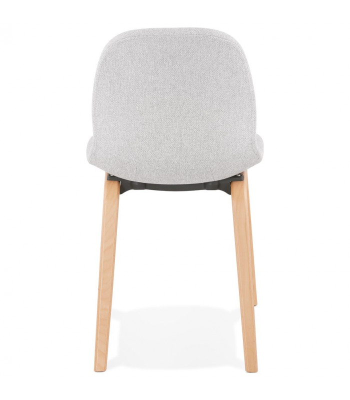 Chaise design gris clair en tissu et bois Bernice