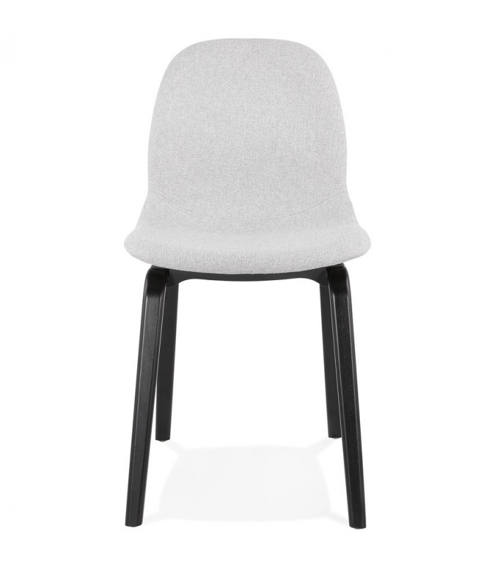 Chaise design gris clair en tissu et bois Bernice
