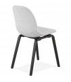 Chaise design gris clair en tissu et bois Bernice