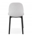 Chaise design gris clair en tissu et bois Bernice