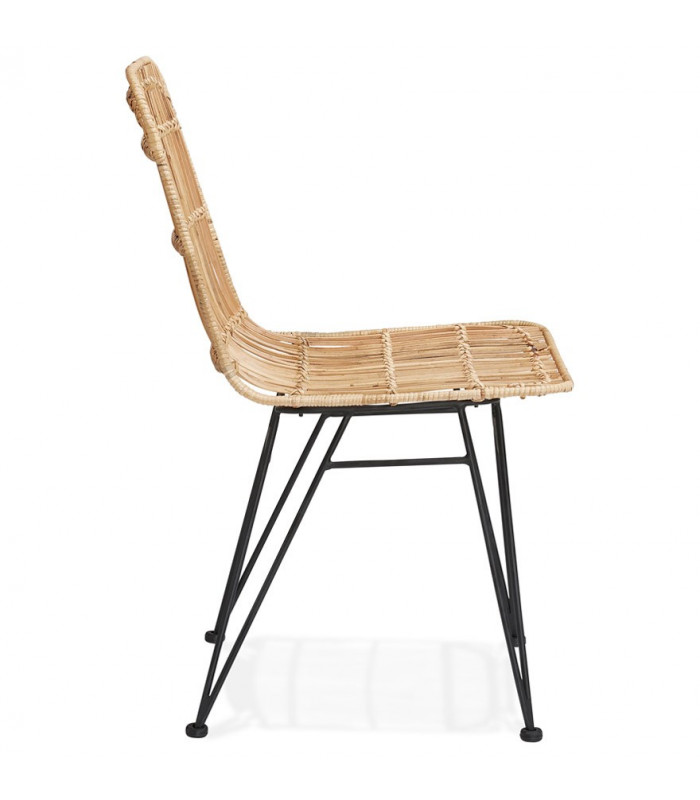 Chaise design naturel en bois et métal Harbour