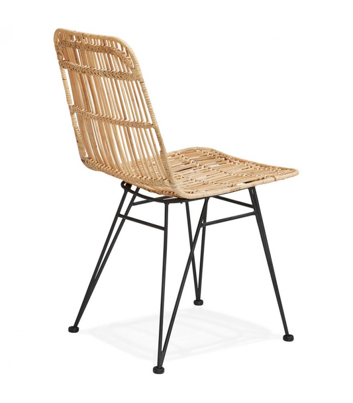 Chaise design naturel en bois et métal Harbour