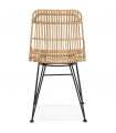 Chaise design naturel en bois et métal Harbour