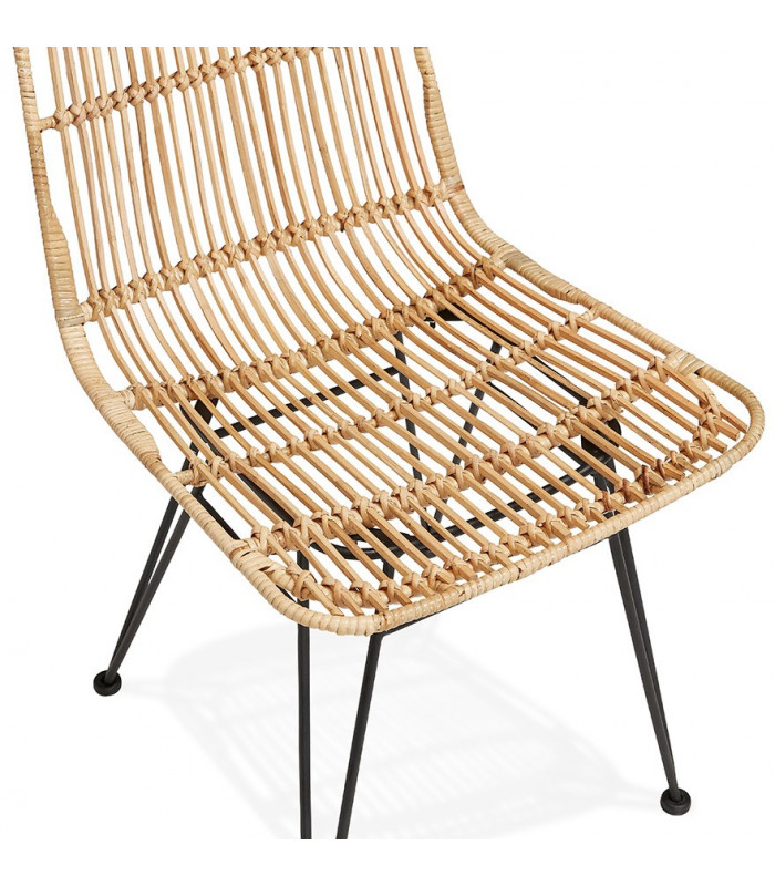 Chaise design naturel en bois et métal Harbour