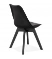 Chaise design noir en plastique et bois Arabesque