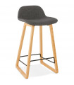 Tabouret de bar design gris foncé en tissu et bois Parkman Mini