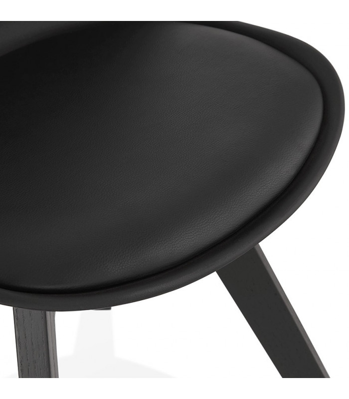 Chaise design noir en plastique et bois Arabesque