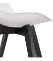 Chaise design blanc en plastique et bois Arabesque