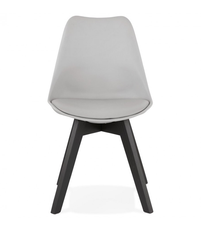 Chaise design gris en plastique et bois Arabesque