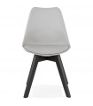 Chaise design gris en plastique et bois Arabesque
