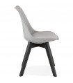 Chaise design gris en plastique et bois Arabesque
