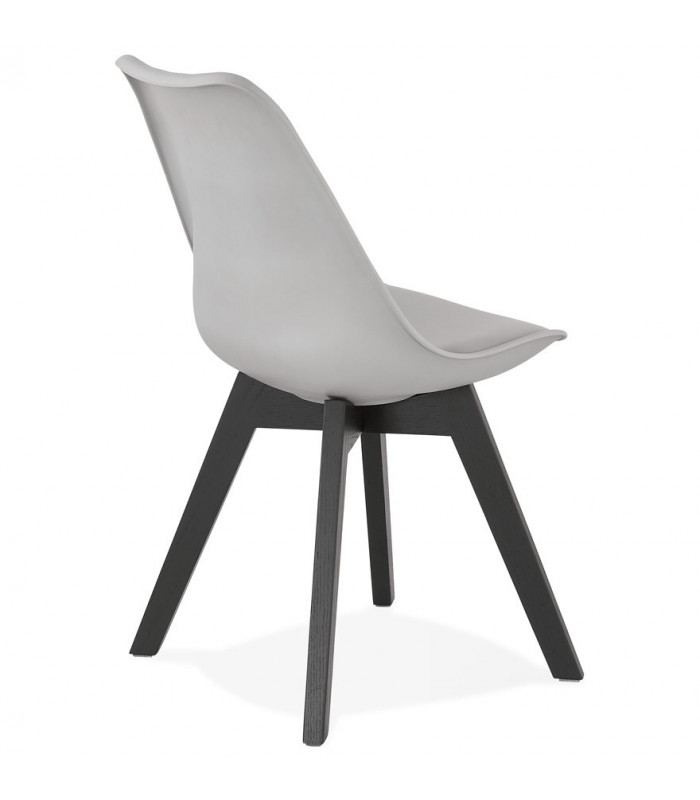 Chaise design gris en plastique et bois Arabesque