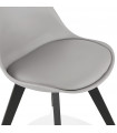Chaise design gris en plastique et bois Arabesque