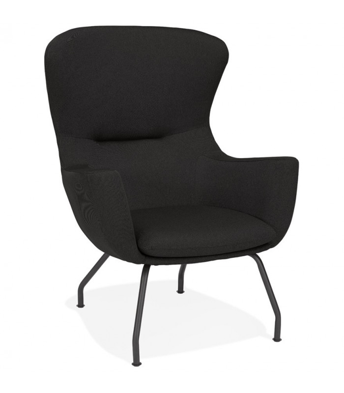 Fauteuil design noir en tissu Foster