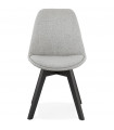 Chaise design gris en tissu et bois Brydon