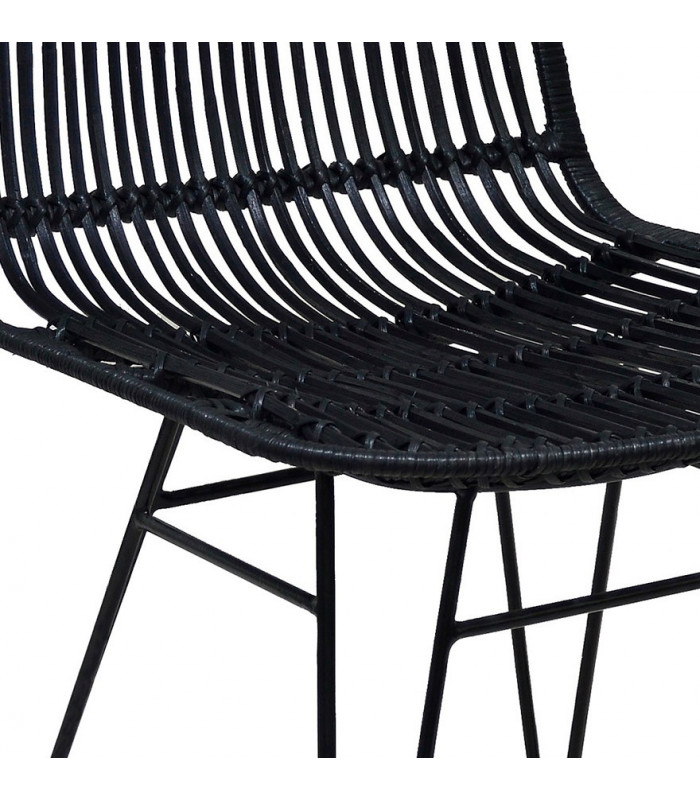 Chaise design noir en bois et métal Harbour