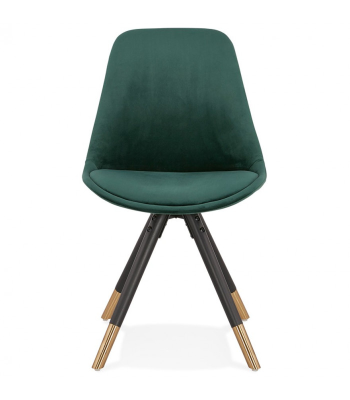 Chaise design vert en tissu et bois Hoop