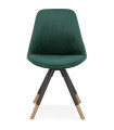 Chaise design vert en tissu et bois Hoop