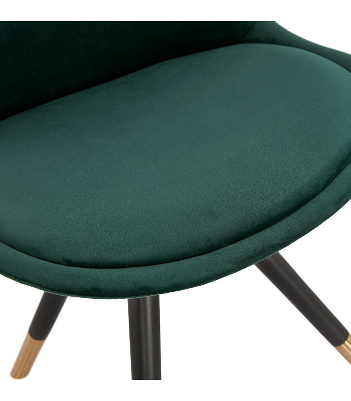 Chaise design vert en tissu et bois Hoop