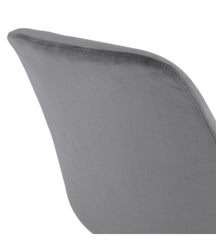 Chaise design gris en tissu et bois Hoop
