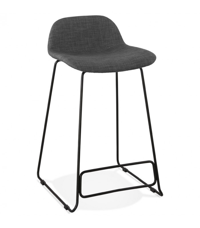 Tabouret de bar design gris foncé en tissu et métal Pineapple Mini