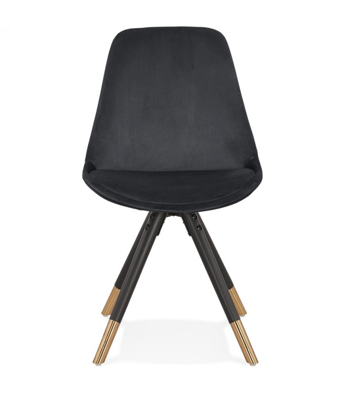 Chaise design noir en tissu et bois Hoop