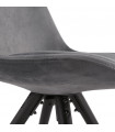 Chaise design gris en tissu et bois Eton