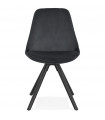 Chaise design noir en tissu et bois Eton