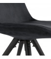 Chaise design noir en tissu et bois Eton