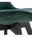 Chaise design vert en tissu et bois Kolo
