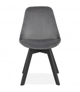 Chaise design gris en tissu et bois Kolo