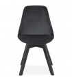 Chaise design noir en tissu et bois Kolo