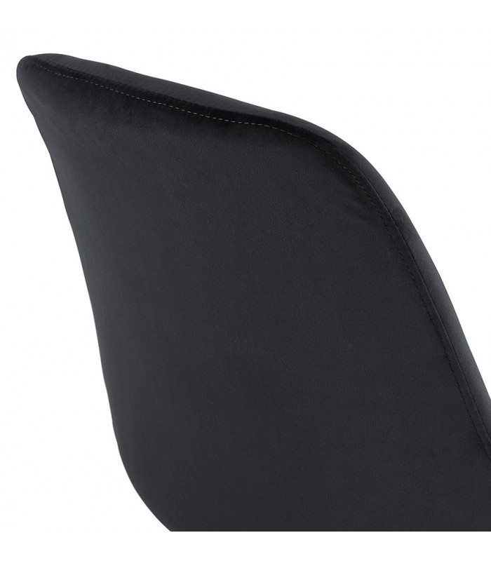 Chaise design noir en tissu et bois Kolo