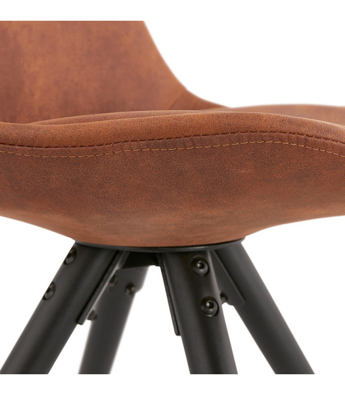 Chaise design marron en tissu et bois Bluffton