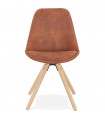 Chaise design marron en tissu et bois Bluffton