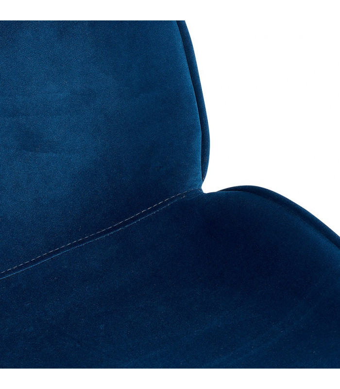 Chaise design bleu en tissu et métal Acadia
