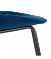 Chaise design bleu en tissu et métal Acadia